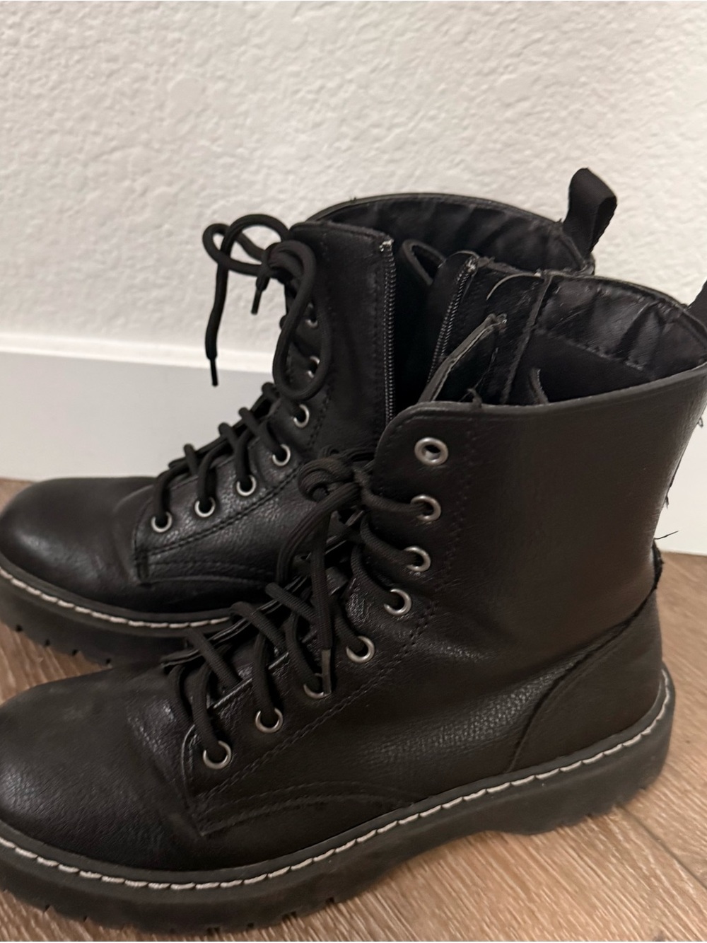 Black Lace-Up Women’s Combat Boots